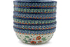 Polish Pottery 7" Set of 6 Bowls Flower Heaven UNIKAT