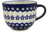 Polish Pottery 13 oz Cup Flowering Peacock
