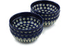 Polish Pottery 7" Set of 6 Bowls Peacock Leaves