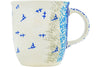 Polish Pottery 12 oz Mug Blue Burlap