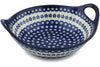 Polish Pottery 12" Bowl with Handles Flowering Peacock