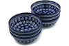 Polish Pottery 7" Set of 6 Bowls Cobalt Swirl