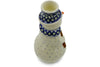 Polish Pottery 6" Snowman Candle Holder Peacock Leaves