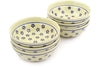 Polish Pottery 7" Set of 6 Bowls Daisy Dots