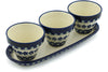 Polish Pottery 11" Set of 3 Planters Flowering Peacock